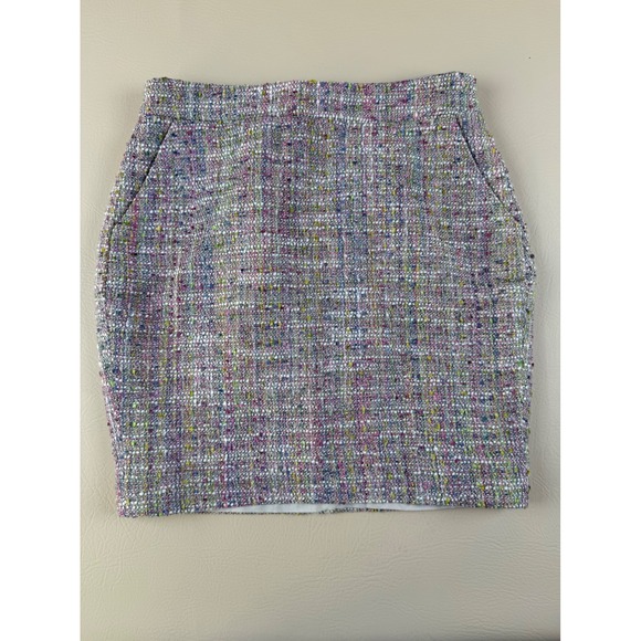 J. Crew Factory Dresses & Skirts - J.Crew Silk Blend Tweed Mini Skirt Size 4 Multicolor Bouclé Lined Pockets